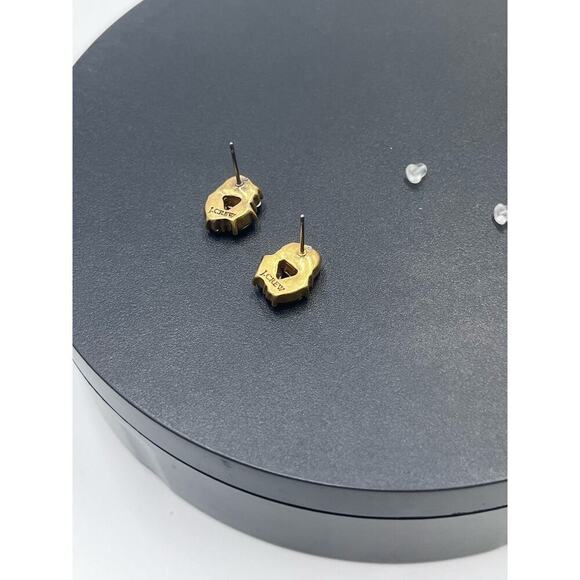 J. Crew Red purple Rhinestone stud Gold Tone Earrings - Picture 15 of 15